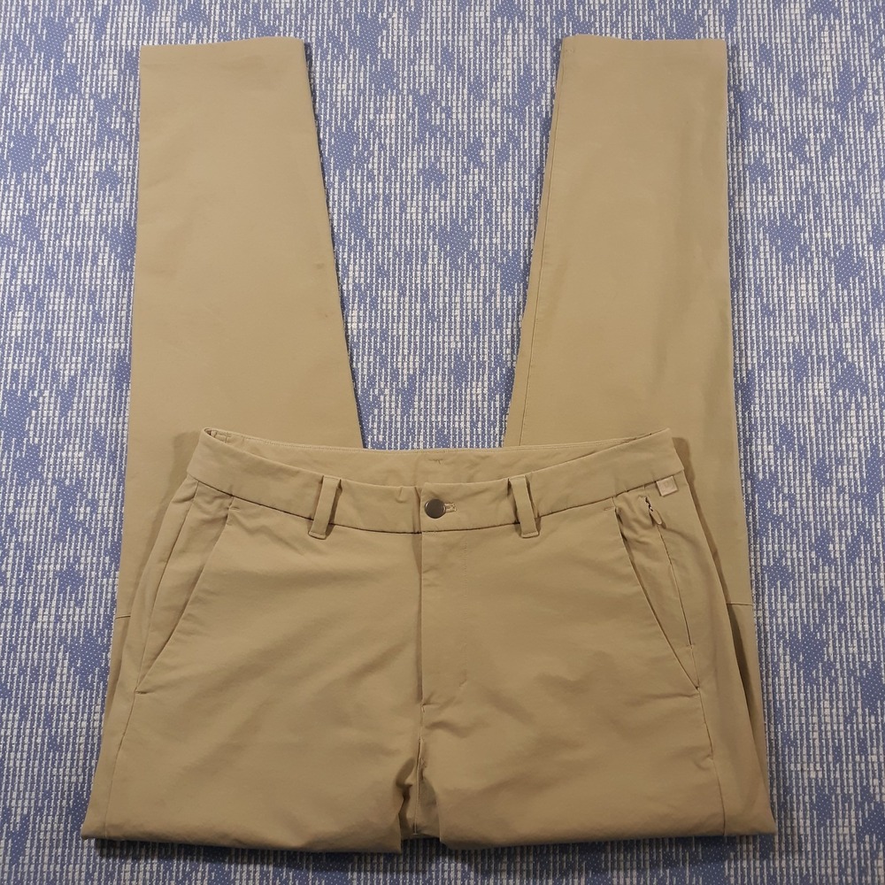 Lululemon Pants Mens 32 x 32 Flat Front Tapered Chino Work Commuter ABC Beige